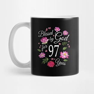 Blessed By God For 97 Lotus Flower 97Th Mug